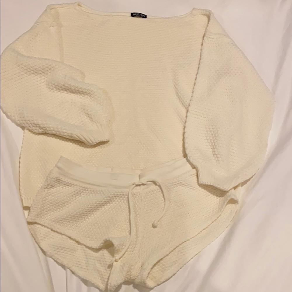 Nasty Gal ivory sleep set